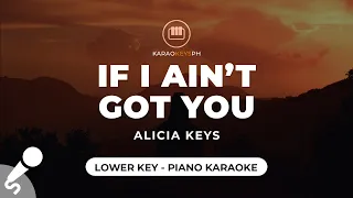 If I Ain't Got You - Alicia Keys (Lower Key - Piano Karaoke)