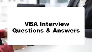 VBA Interview Questions & Answers | Do You Dare To Take The Quiz?
