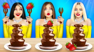 No Hands vs One Hand vs Two Hands Eating Challenge! Awkward Moments & Food Experiment by RATATA COOL
