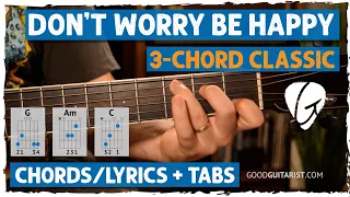 "Don't Worry Be Happy" Easy Beginner Lesson - 3-Chords + Strumming Pattern | Easiest Songs On Guitar