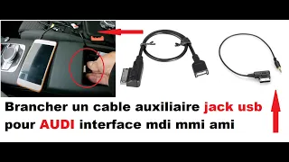 Connect an auxiliary cable jack usb for audi interface mdi mmi ami