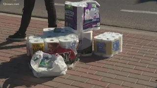 Mother and son give away free toilet paper amid panic-buying