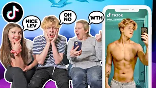 MOM REACTS TO MY TIK TOKS CHALLENGE! **She Caught Us Kissing**📱💏| Lev Cameron
