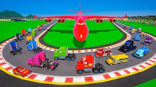 Race Crazy Cars Trucks - Mack Gale Beaufort Mr Drippy McQueen Miss Fritter & Friends Crazy Track 8