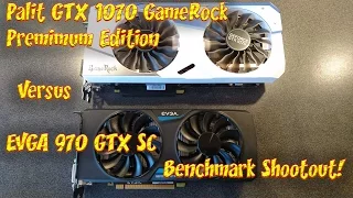 Palit GTX 1070 Gamerock Premium Edition v EVGA GTX 970 SC Benchmark Comparison Video