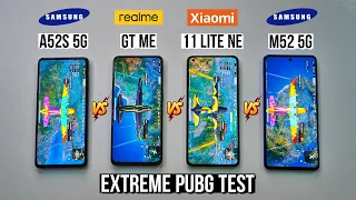 Samsung M52 vs A52s 5G vs Xiaomi 11 Lite NE 5G vs Realme GT Master Edition Extreme Pubg Test 🔥