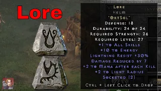 Diablo II Resurrected Rune Words - Lore (Ort Sol)
