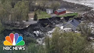 Watch Landslide Sweep Houses Into Sea Off Norway | NBC News