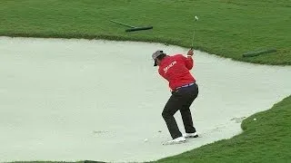 Hideki Matsuyama holes out bunker shot for birdie at Cadillac