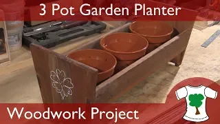 Woodwork Project: Three Pot Planter from Reclaimed Hardwood