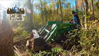 Mowing Tall Field and Clearing Overgrown Trails with John Deere Compact Tractors