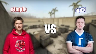 CS GO s1mple vs apEX bo3 aim map