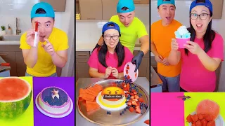 Ice cream challenge!🍨 Wednesday addams cake vs Emoji cake mukbang
