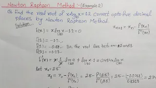 Newton Raphson Method || Newton Raphson Method Example