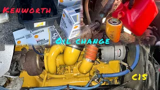 How to change oil on caterpillar c15 engine | 2005 Kenworth | DIY step by step
