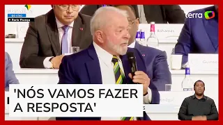 Ao lado de Macron, Lula diz que carta da União Europeia é 'ameaça' ao Mercosul