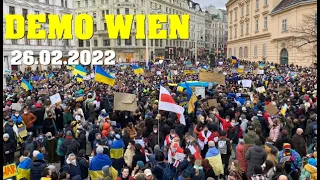 TAUSENDE Teilnehmer bei PRO-UKRAINE DEMO in Wien | 26.02.2022