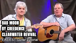 How to play Bad Moon Rising by Creedence Clearwater Revival CCR Guitar Lesson- 2 fingers 3 chords.
