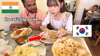 Korean girl become obsessed with INDIA 🇮🇳 butter chicken, roti naan, paratha and briyani rice!😘