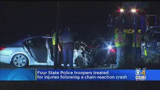 4 State Troopers Hurt After Suspected Drunk Driver Crashes Into Cruiser In Brockton