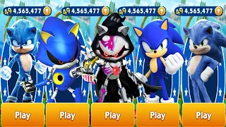 Sonic Dash - Reaper Metal Sonic vs Sonic vs Movie Sonic - All Characters Unlocked Fully Upgraded