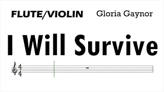 I Will Survive Flute Violin Sheet Music Backing Track Play Along Partitura