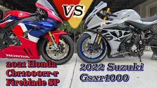 2021 HONDA CBR 1000RR-R FIREBLADE SP vs SUZUKI GSXR1000