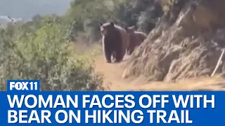 California woman roars at bears during tense encounter on hiking trail