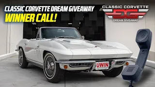 Classic Corvette Dream Giveaway Winner's Call Video- Find out who won the 1966 Sting Ray Corvette!