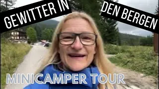 Am Ende dann noch vom Gewitter am Sorapisee eingeholt| Mein letzter Tag Minicampertour Südtirol