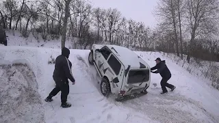 Крутой снежный подъём 4Runner vs Niva vs Jeep vs Prado vs Actyon