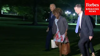 Biden Tells Reporters No Update On Ceasefire Talks As He And His Aides Return To The White House