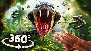 360 TITANOBOA ON SNAKE ISLAND 1 - Escape the Giant Snake VIRTUAL REALITY VR 360 Video