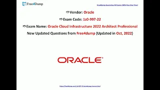 [Oct, 2022] Free4dump 1z0-997-22 PDF Dumps and 1z0-997-22 Exam Questions (73-88)