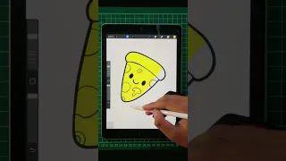 How To Draw a Cute Pizza Slice Doodle In Procreate #procreate #shorts #drawing