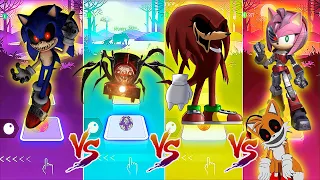 Dark Sonic Exe vs Real Choo Choo Charles vs Knuckles Exe vs Rusty Rose Tiles Hop EDM Rush!