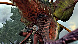 Dante Vs Echidna Boss Fight & Getting Eaten Scene - Devil May Cry 4 Remaster (4K Ultra HD) Boss #8