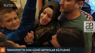 Tekonofest'in son günü ulaşım kilitlendi, binlerce insan metroya binebilmek için dakikalarca bekledi