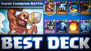 Super Champion Battle Hog Rider Best Deck | Clash Royale, Season 47, Books of Clash