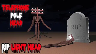 Monster School : TELEPHONE POLE HEAD VS LIGHT HEAD RIP LIGHT HEAD AND SIRENHEAD- Minecraft Animation