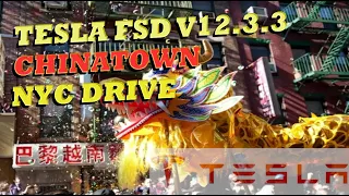 FSD Tesla V12.3.3 Drive in Downtown Manhattan NYC