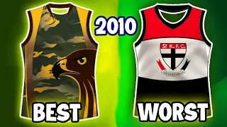 BEST AND WORST EVER AFL JUMPERS FOR EACH SEASON