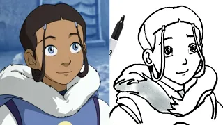 How To Draw KATARA Easy! - Avatar The Last Air Bender