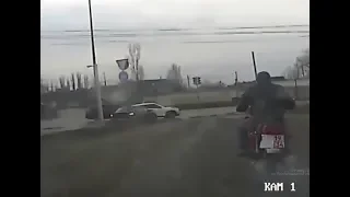 Опубликовано видео погони ДПС за пьяным мотоциклистом в Волгограде