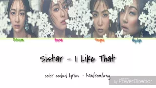 Sistar - I like that (color coded lyrics - han/rom/eng)