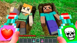 Minecraft in Real Life POV ~ ALEX and STEVE in Grave - FIGHT or LOVE? Minecraft Realistic Animation