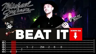 【MICHAEL JACKSON】[ Beat It ] cover by Masuka | LESSON | GUITAR TAB