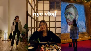 nyc diaries | date night in williamsburg, van gogh exhibit, trying rosé fire noodles!