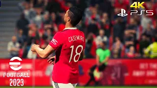 Efootball 2023 Manchester United vs. Arsenal Full Match. | PS5 Gameplay [ 4K HDR ]