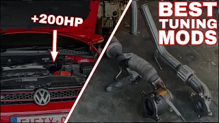 GOLF MK6 GTI BEST PERFORMANCE MODS TO MAKE YOUR CAR FASTER ( AIR INTAKE, DOWNPIPE, …. ) 💥💨